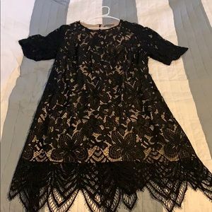 Womens black & beige lace dress